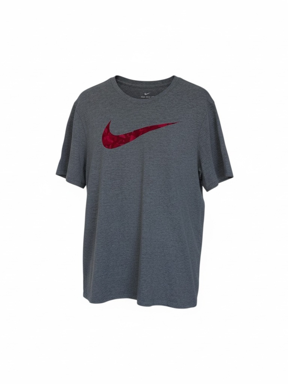 Nike Gray Short-Sleeve Tee with Maroon Swoosh